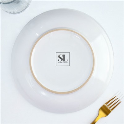 Тарелка керамическая «Сочный лайм», 22.5 см, цвет белый