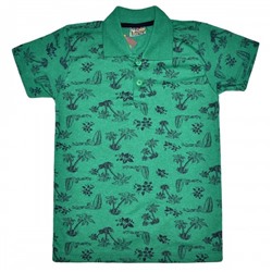 Рубашка-поло детская "Пальмы" (зеленый)