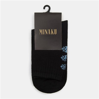 Носки новогодние мужские «Снеговики» MINAKU цвет чёрный, размер 42-43