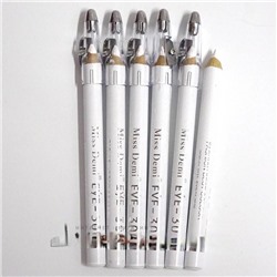 Набор карандашей для глаз с точилкой Miss Demi белый (упаковка 6шт)
