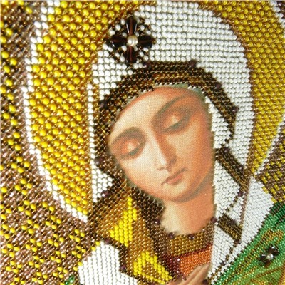 Икона - Божья Матерь -Умиление- из граната и бисера 33х39 см - для ОПТовиков