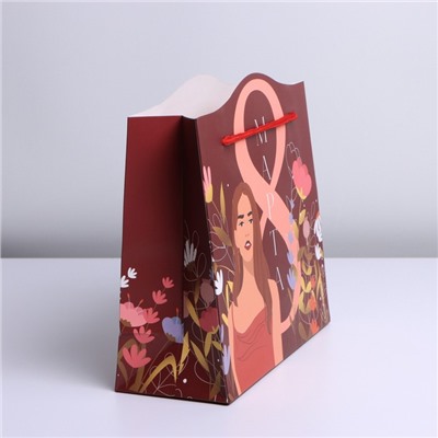 Пакет подарочный «Тепло»,  25 × 26 × 10 см