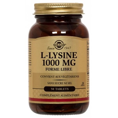 Solgar L-Lysine 1000 mg 50 Comprim?s
