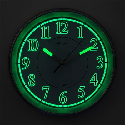 Часы настенные, серия: Классика, "Илони", плавный ход, d-30 см, флуоресцентные