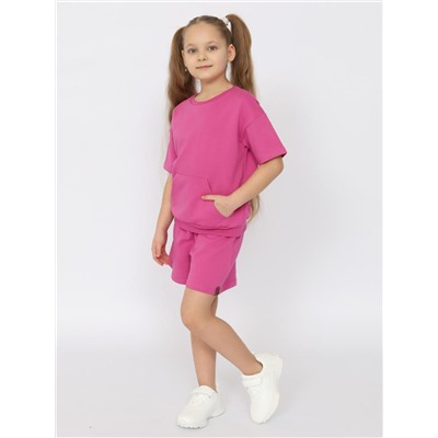 Комплект для девочки (футболка, шорты) Розовый