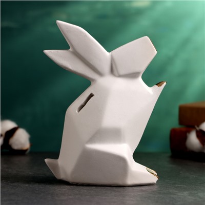 Копилка "Заяц оригами" белый, 18 х13х10см