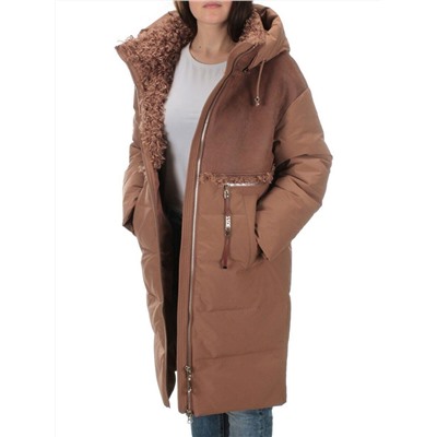 C1041 BROWN Пальто зимнее женское (200 гр .холлофайбер)
