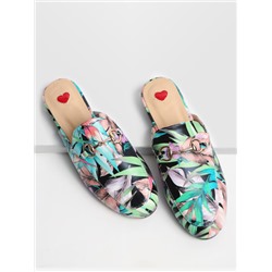 Туфли-лодочки с многоцветной печатью