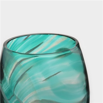 Бокал стеклянный «Эмеральд», 350 мл, 8,5×22 см, цвет бирюзовый