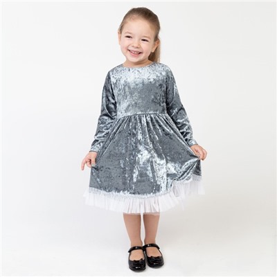 Платье для девочки нарядное KAFTAN "Куколка", серо-голубой, рост 122-128, р.34
