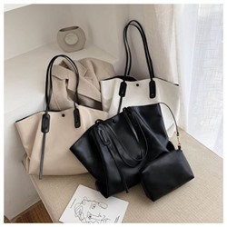 Комплект сумок из 2 предметов, арт А40, цвет:чёрный