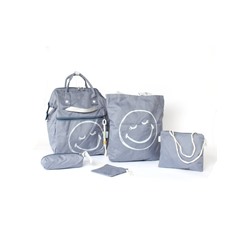 Комплект MF-3056  (рюкзак+2шт сумки+пенал+монетница)   1отд,  4внеш+1внут/карм,  голубой 256472