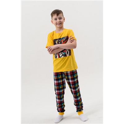 Пижама с брюками для мальчика Киборг с коротким рукавом Оранжевый