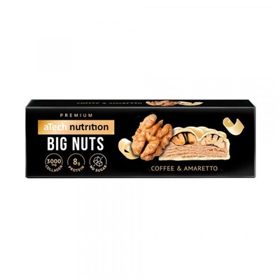Батончик Big nuts со вкусом кофе и амаретто, с грецким орехом в глазури