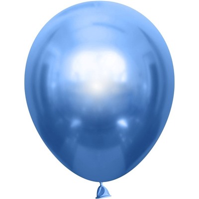 М021Шары однотон хром синий 12"50шт