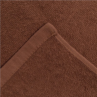 Полотенце махровое 30х50см, коричневый, хлопок 100%, 360 г/м2