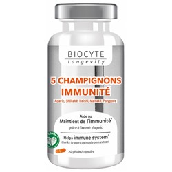 Biocyte Longevity 5 Champignons Immunit? 30 G?lules