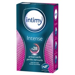Intimy Intense 28 Pr?servatifs Perl?s Nervur?s