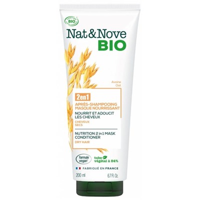 NatandNove Bio 2en1 Apr?s-Shampoing Masque Nourrissant Avoine 200 ml