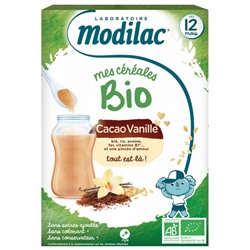 Modilac Mes C?r?ales Bio D?s 12 Mois Cacao Vanille 250 g
