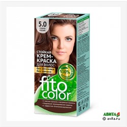 Стойкая крем-краска для волос Fitocolor 115 мл, тон 5.0 темно-русый