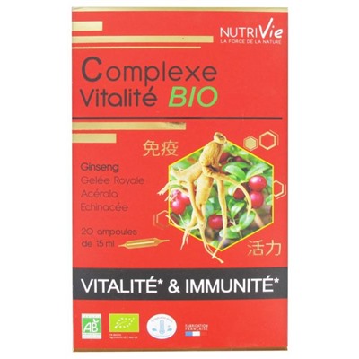 Nutrivie Complexe Vitalit? Bio 20 Ampoules