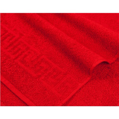 Ярко-красное махровое полотенце (А)