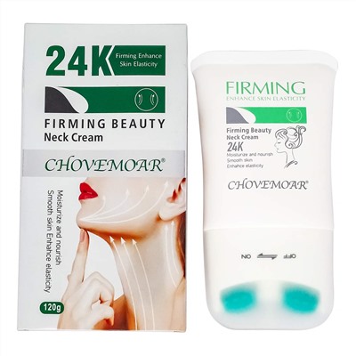 Роликовый массажер для шеи и подбородка с кремом Firming Beauty Neck Cream, 120g