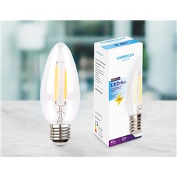 Филаментная светодиодная лампа Filament LED C37-F 6W E27 4200K (60W)