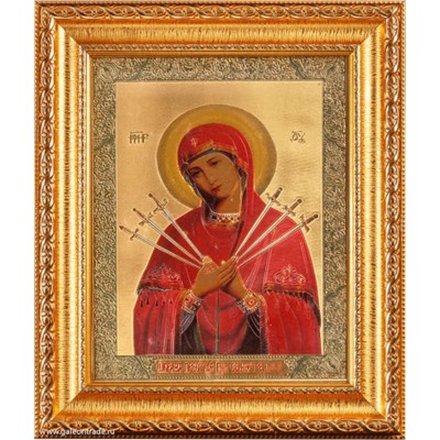 Икона 20х25 Богородица Семистрельная под стеклом / S048-28 / KS2917-332 /