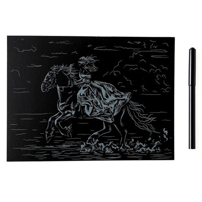 Гравюра 18 × 24 см, Лошади «Теннессийская лошадь» (серебро)