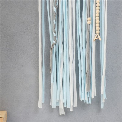 Панно настенное текстиль "Звёздочки" голубые нити 70х45 см