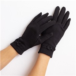 Перчатки женские "Бантик", размер 19, цвет чёрный