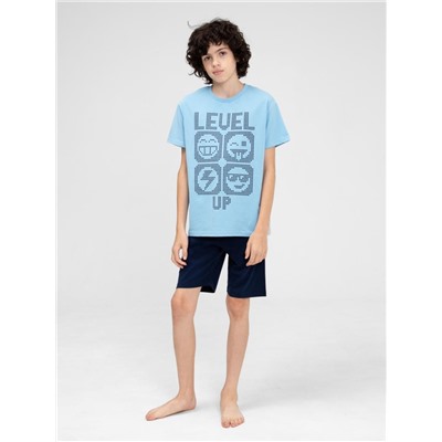 Комплект для мальчика (футболка, шорты) Голубой