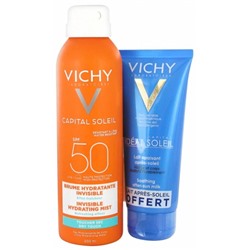 Vichy Capital Soleil Brume Hydratante Invisible SPF50 200 ml + Lait Apaisant Apr?s-Soleil 100 ml Offert