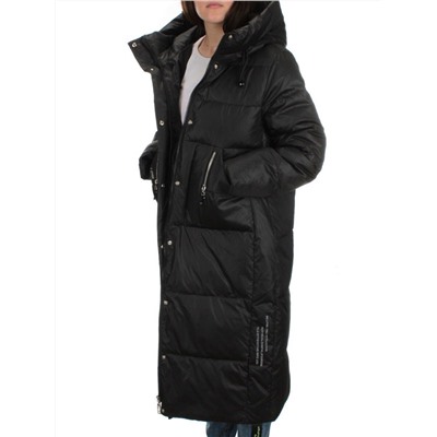 H-2201 BLACK Пальто зимнее женское (200 гр .холлофайбер)