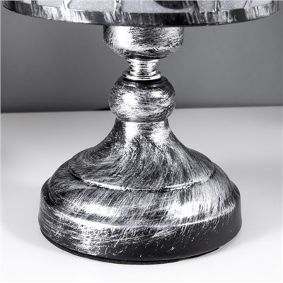 Лампа настольная "Антерос" 1х40Вт Е27 220В патинированное серебро 14х14х27 см RISALUX