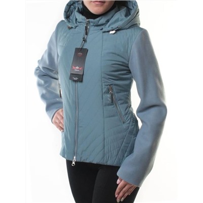 M-7036 GRAY/BLUE Куртка кашемировая женская (100 гр. синтепон)