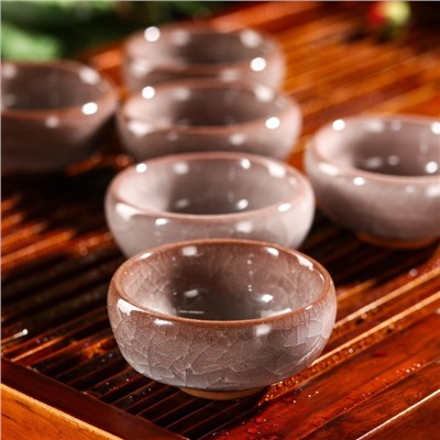 Набор для чайной церемонии керамический «Лунный камень», 7 предметов: 6 пиал 50 мл, чайник 150 мл