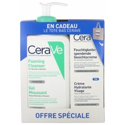 CeraVe Gel Moussant 236 ml + Cr?me Hydratante Visage 52 ml + Tote Bag Offert