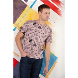 Мужская футболка 4469 Розово-брусничный